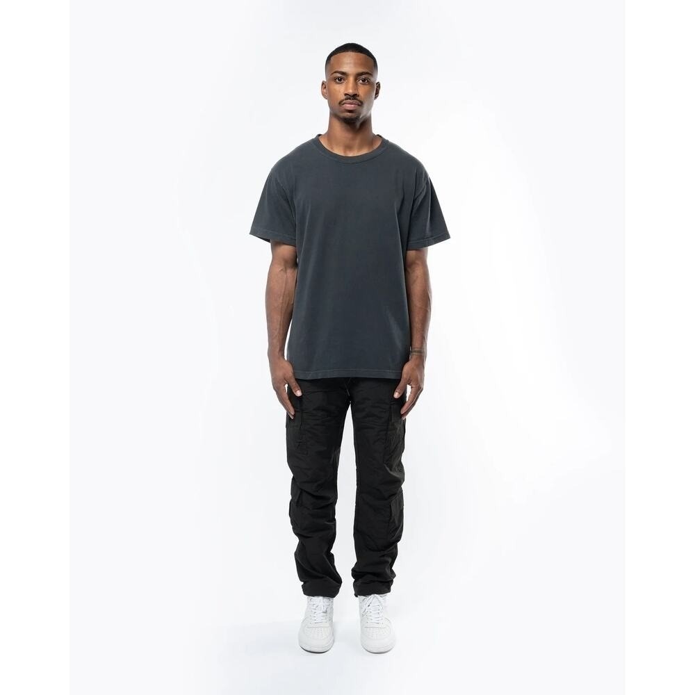 Richie Le Men's Cotton Blend Tapered Slim Cargo Pants Black Small Gorpcore